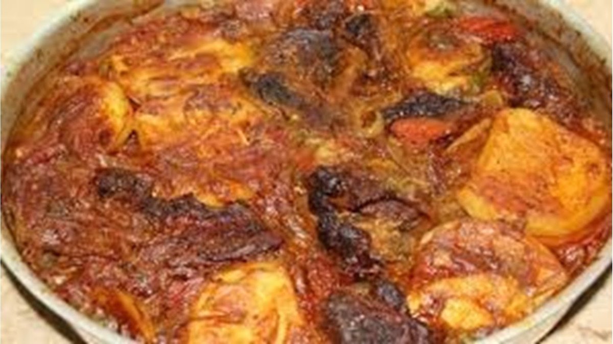 طاجن بطاطس باللحم البلدي